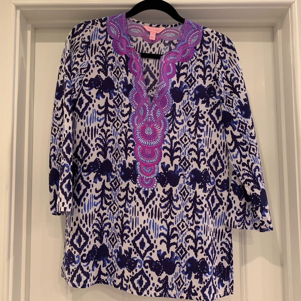 Lilly Pulitzer Renato Silk Tunic Top